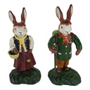 [LA-46970] Figur Skulptur Statue Osterhasenpaar Hasenpaar bunt Osterdeko 2er Ser Gusseisen Bild 2