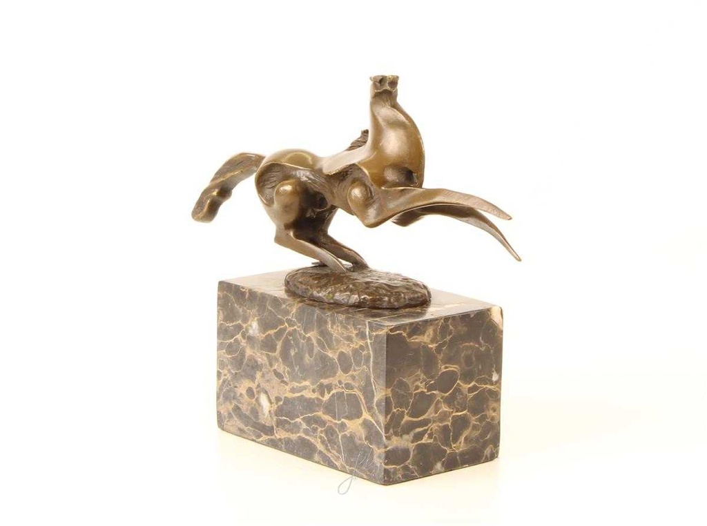 [LA-46971] Bronzeskulptur Bronzefigur Sich Aufbäumendes Pferd Abstrakt-Stil Bild 4