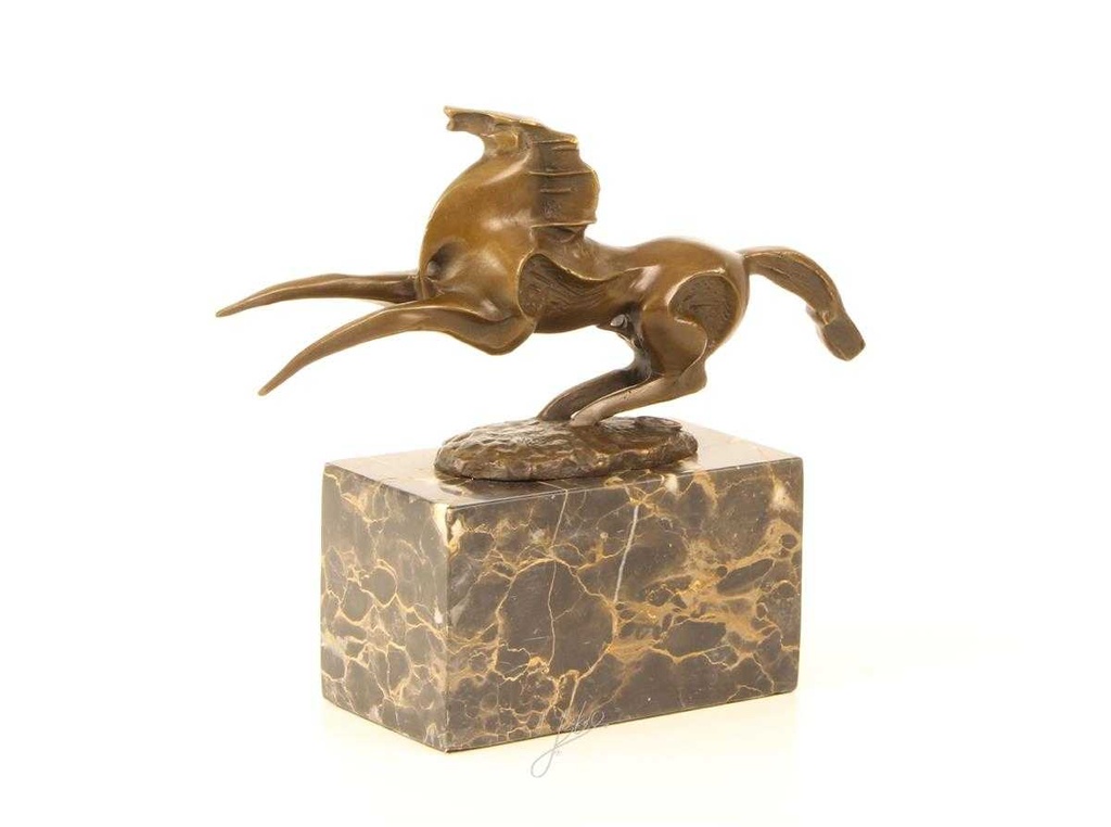 [LA-46971] Bronzeskulptur Bronzefigur Sich Aufbäumendes Pferd Abstrakt-Stil Bild 8