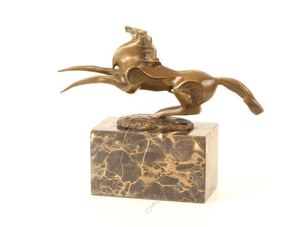 [LA-46971] Bronzeskulptur Bronzefigur Sich Aufbäumendes Pferd Abstrakt-Stil Bild 10