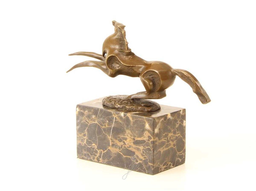 [LA-46971] Bronzeskulptur Bronzefigur Sich Aufbäumendes Pferd Abstrakt-Stil Bild 11