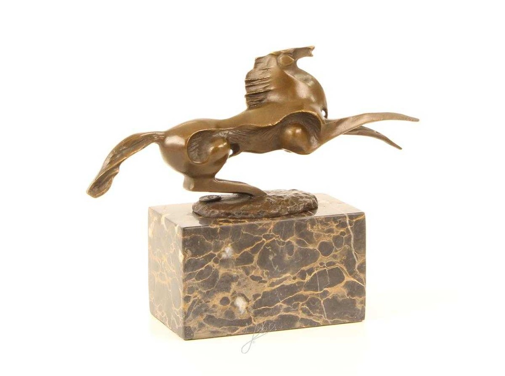 [LA-46971] Bronzeskulptur Bronzefigur Sich Aufbäumendes Pferd Abstrakt-Stil Bild 16