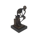 [LA-46975] Bronzeskulptur Bronzefigur Skelett Denker Bild 2