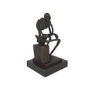 [LA-46975] Bronzeskulptur Bronzefigur Skelett Denker Bild 5