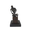 [LA-46975] Bronzeskulptur Bronzefigur Skelett Denker Bild 6