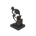 [LA-46975] Bronzeskulptur Bronzefigur Skelett Denker Bild 7