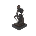 [LA-46975] Bronzeskulptur Bronzefigur Skelett Denker Bild 8