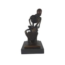 [LA-46975] Bronzeskulptur Bronzefigur Skelett Denker Bild 9