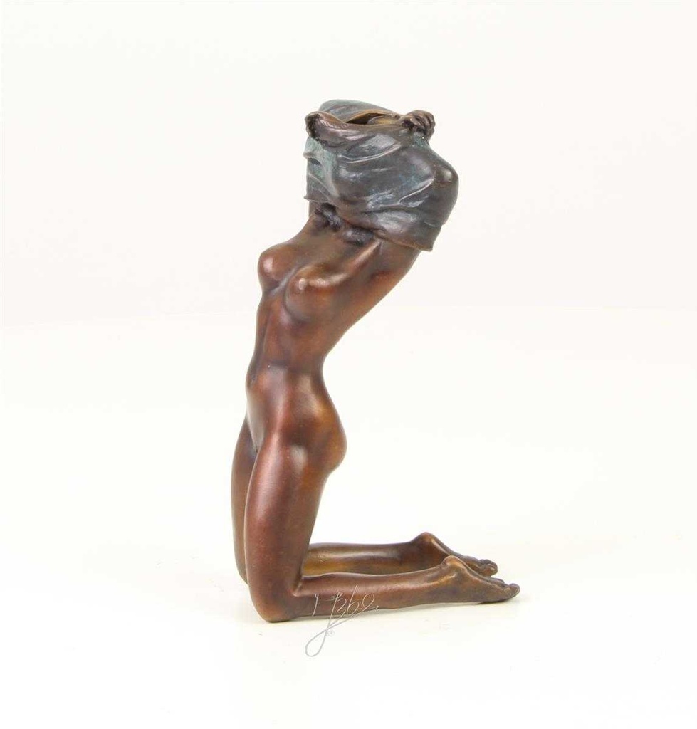 [LA-47121] Bronzeskulptur Bronzefigur Entkleidende Frau Girl Bild 3