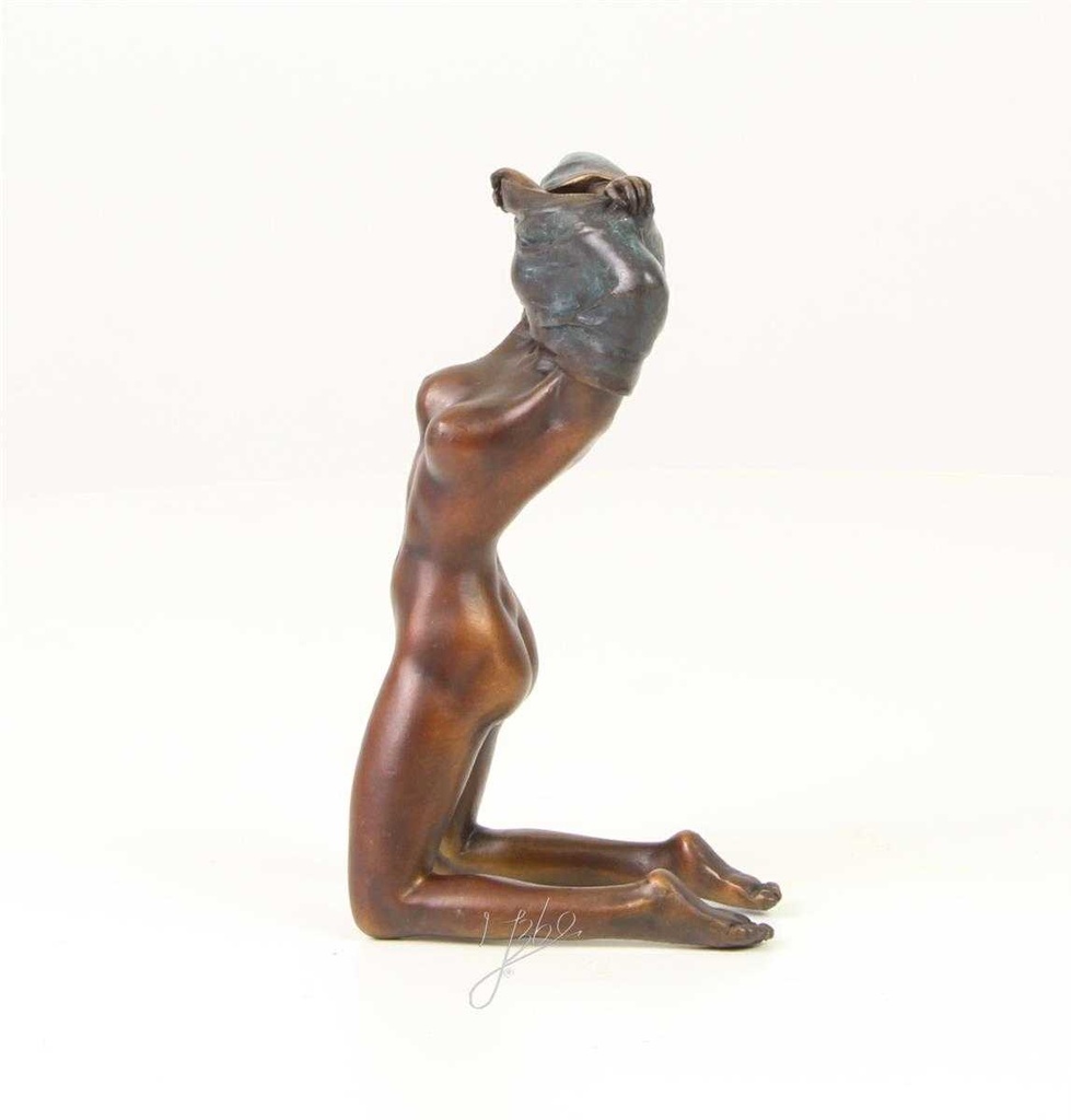 [LA-47121] Bronzeskulptur Bronzefigur Entkleidende Frau Girl Bild 4