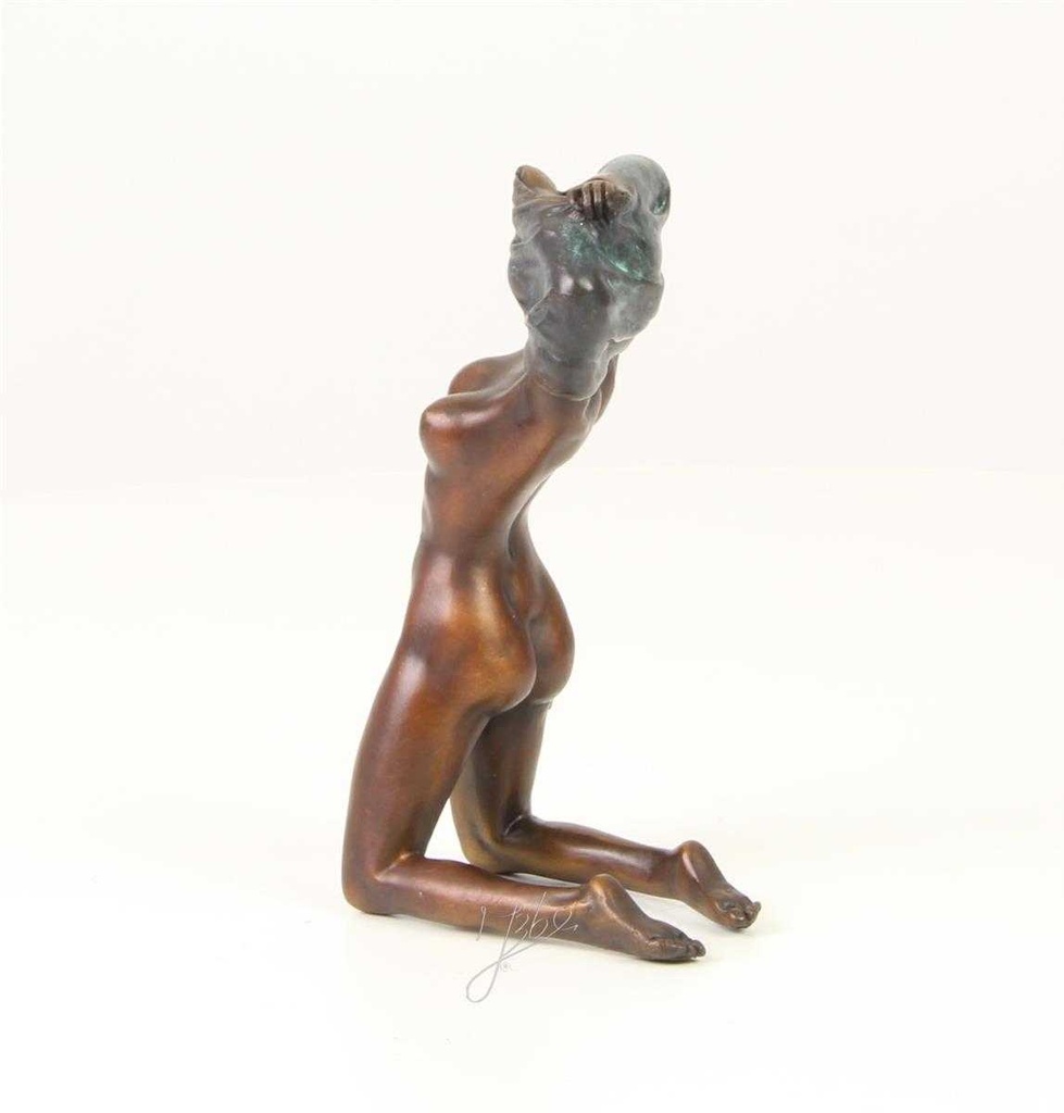 [LA-47121] Bronzeskulptur Bronzefigur Entkleidende Frau Girl Bild 5