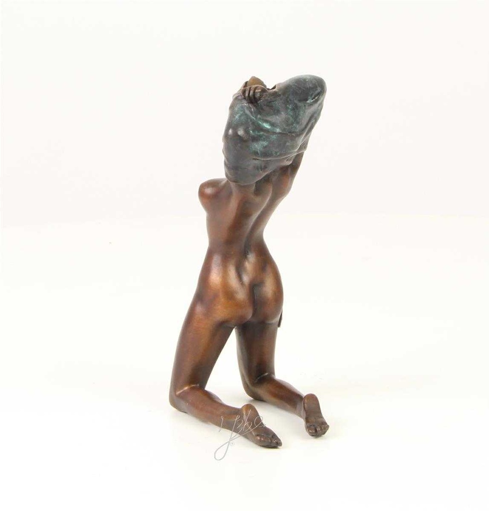 [LA-47121] Bronzeskulptur Bronzefigur Entkleidende Frau Girl Bild 6