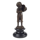 [LA-47185] Bronzeskulptur Bronzefigur Junge Zündet Eine Zigarette An Bild 2