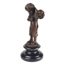 [LA-47185] Bronzeskulptur Bronzefigur Junge Zündet Eine Zigarette An Bild 3