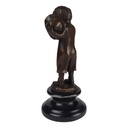 [LA-47185] Bronzeskulptur Bronzefigur Junge Zündet Eine Zigarette An Bild 4