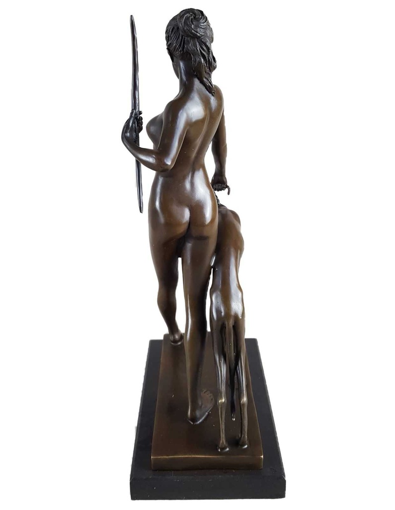 [LA-47193] Bronzeskulptur Bronzefigur Diana mit Hund Bild 7