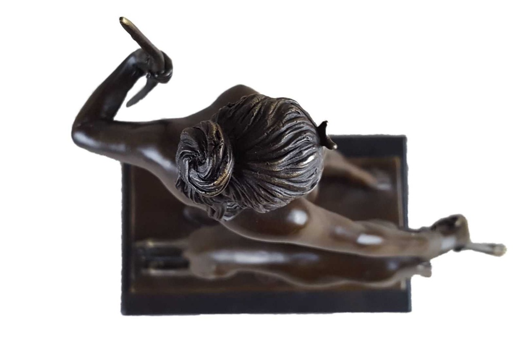 [LA-47193] Bronzeskulptur Bronzefigur Diana mit Hund Bild 12