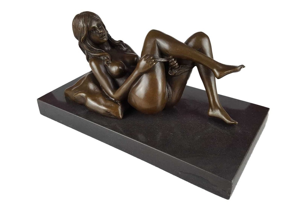[LA-47198] Bronzeskulptur Bronzefigur Erotik Liegende Nackte Frau #47198 Bild 2