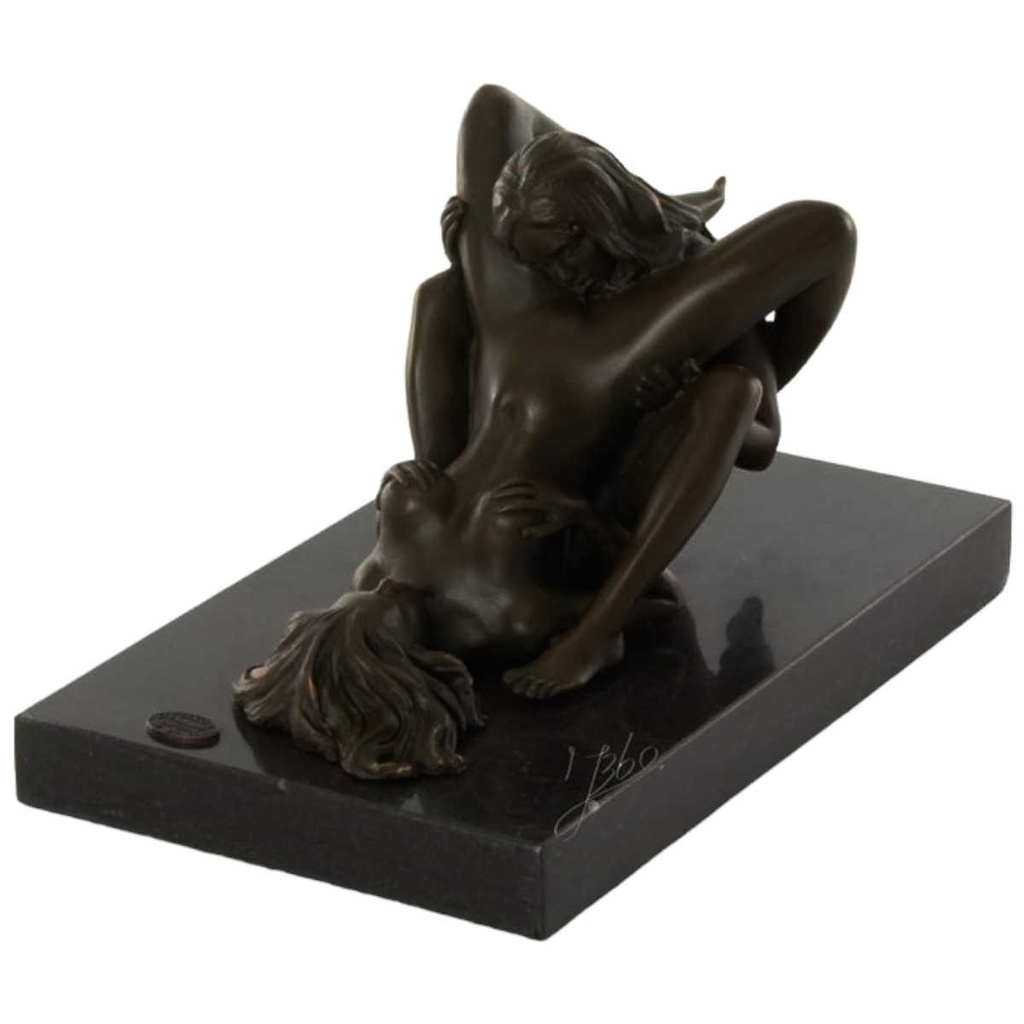 [LA-47199] Bronzeskulptur Bronzefigur Erotik zwei Frauen Lesben Beim Oralverkehr Bild 2