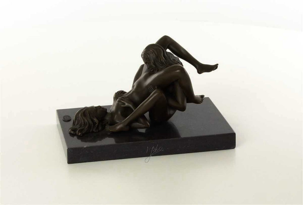 [LA-47199] Bronzeskulptur Bronzefigur Erotik zwei Frauen Lesben Beim Oralverkehr Bild 4