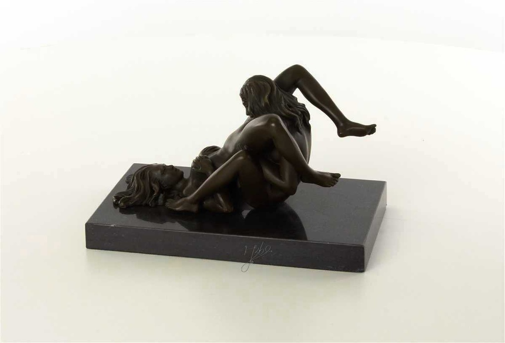 [LA-47199] Bronzeskulptur Bronzefigur Erotik zwei Frauen Lesben Beim Oralverkehr Bild 5