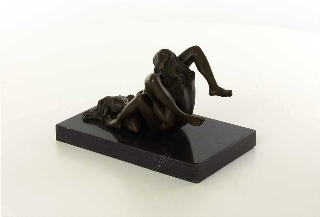[LA-47199] Bronzeskulptur Bronzefigur Erotik zwei Frauen Lesben Beim Oralverkehr Bild 6