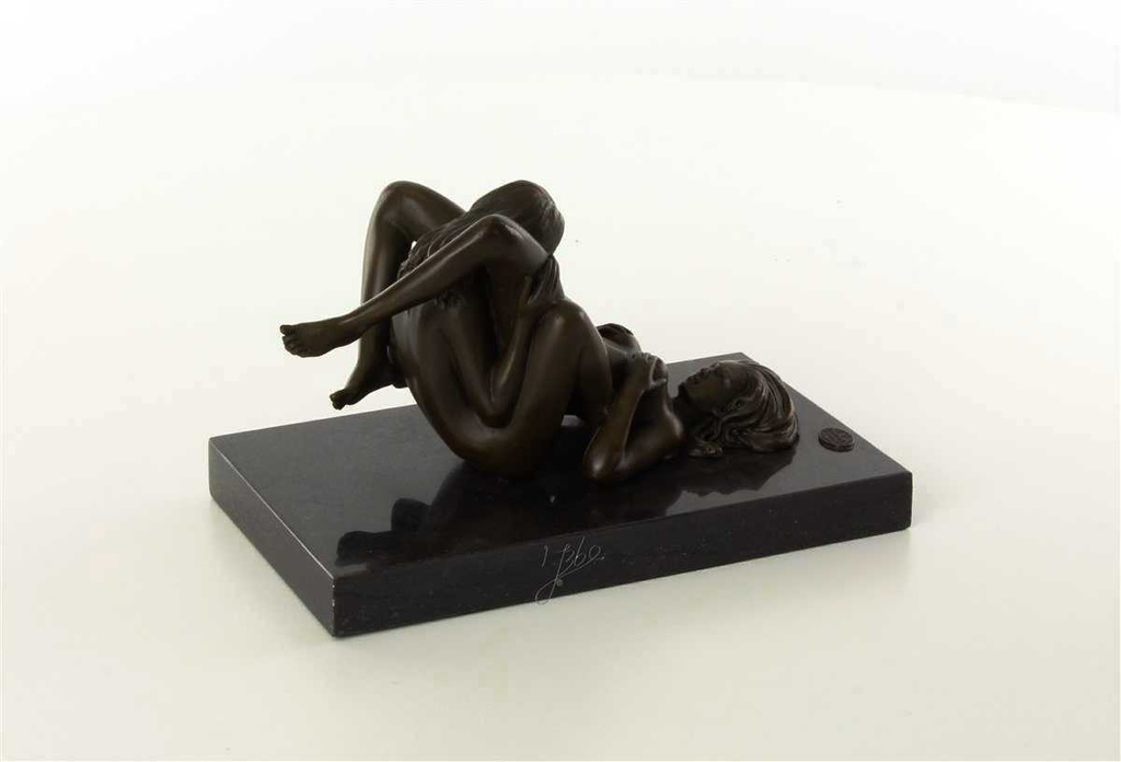 [LA-47199] Bronzeskulptur Bronzefigur Erotik zwei Frauen Lesben Beim Oralverkehr Bild 11