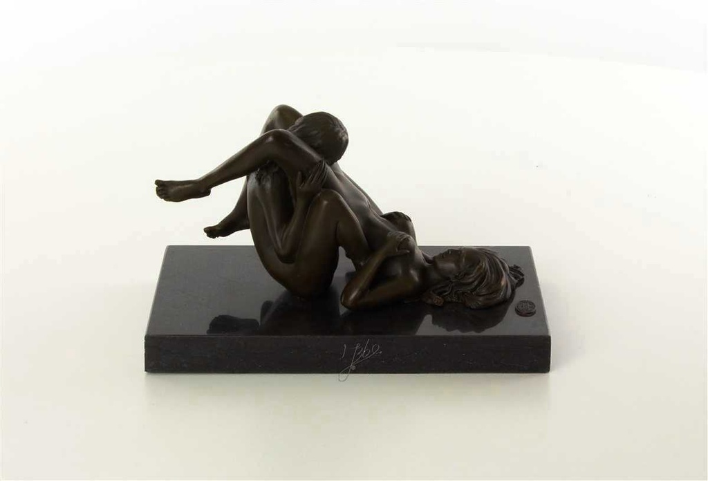 [LA-47199] Bronzeskulptur Bronzefigur Erotik zwei Frauen Lesben Beim Oralverkehr Bild 12
