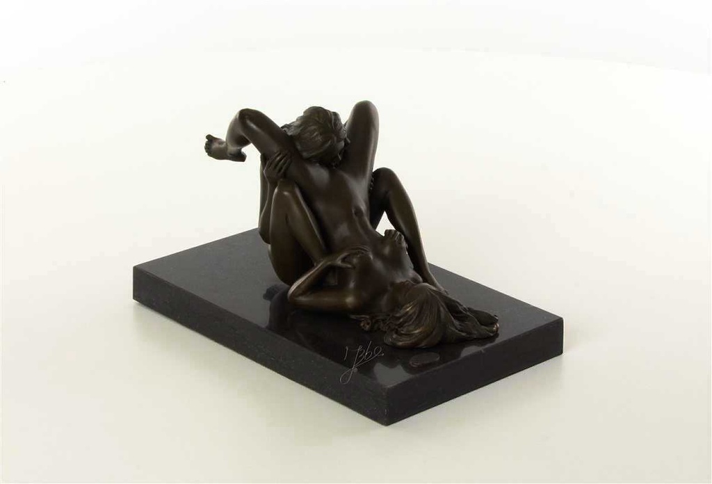 [LA-47199] Bronzeskulptur Bronzefigur Erotik zwei Frauen Lesben Beim Oralverkehr Bild 14