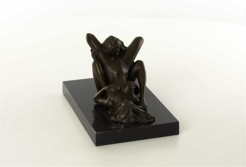 [LA-47199] Bronzeskulptur Bronzefigur Erotik zwei Frauen Lesben Beim Oralverkehr Bild 15