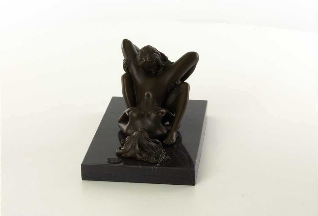 [LA-47199] Bronzeskulptur Bronzefigur Erotik zwei Frauen Lesben Beim Oralverkehr Bild 16