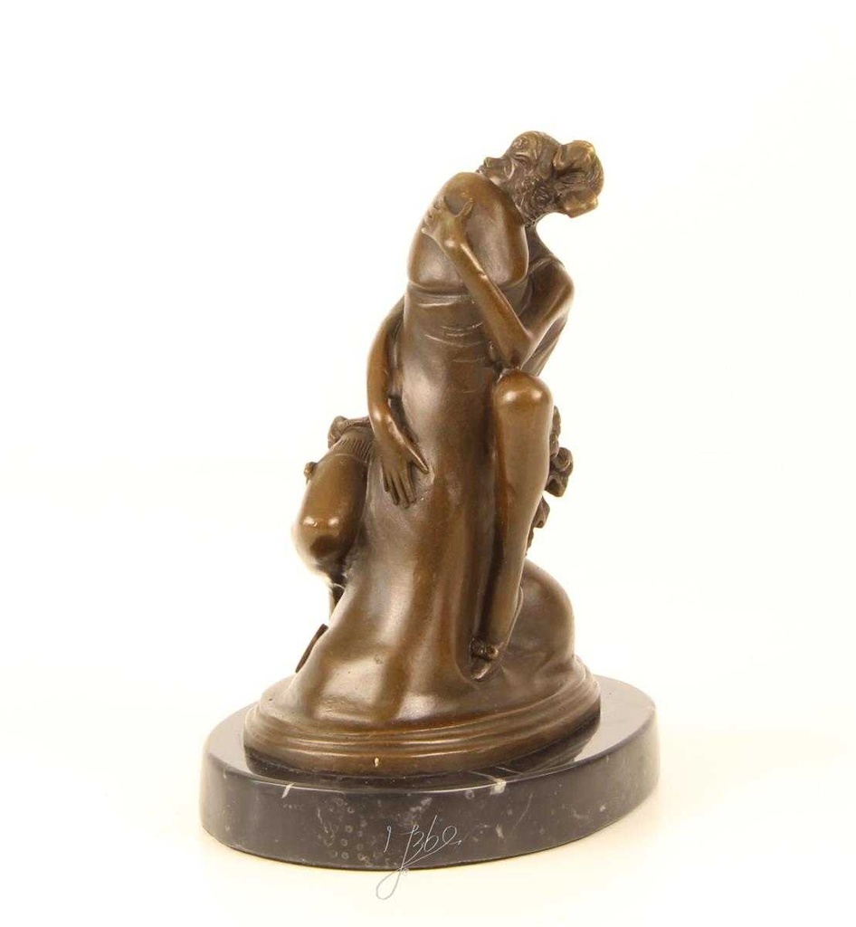[LA-47209] Bronzeskulptur Bronzefigur Erotik Frau umarmt Phallus Penis Bild 5