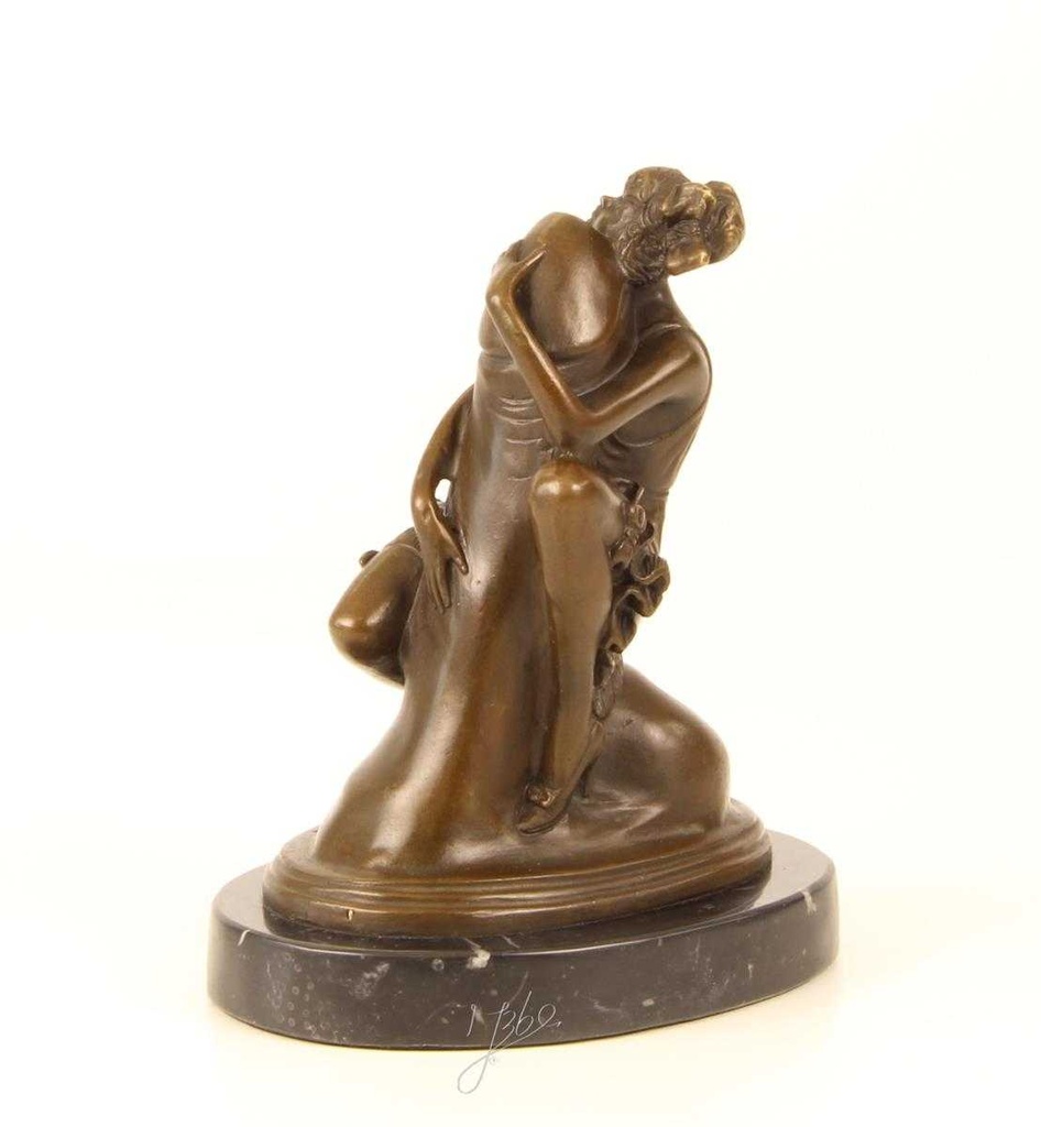 [LA-47209] Bronzeskulptur Bronzefigur Erotik Frau umarmt Phallus Penis Bild 6