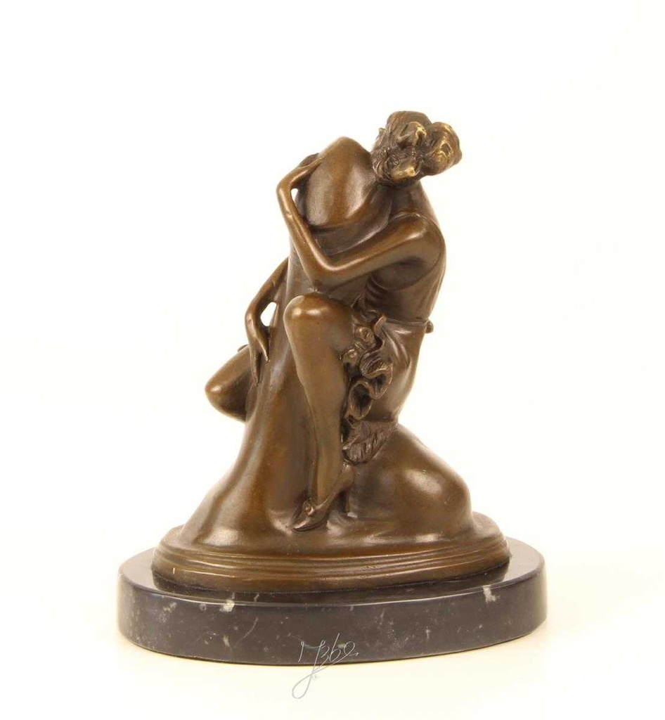 [LA-47209] Bronzeskulptur Bronzefigur Erotik Frau umarmt Phallus Penis Bild 7