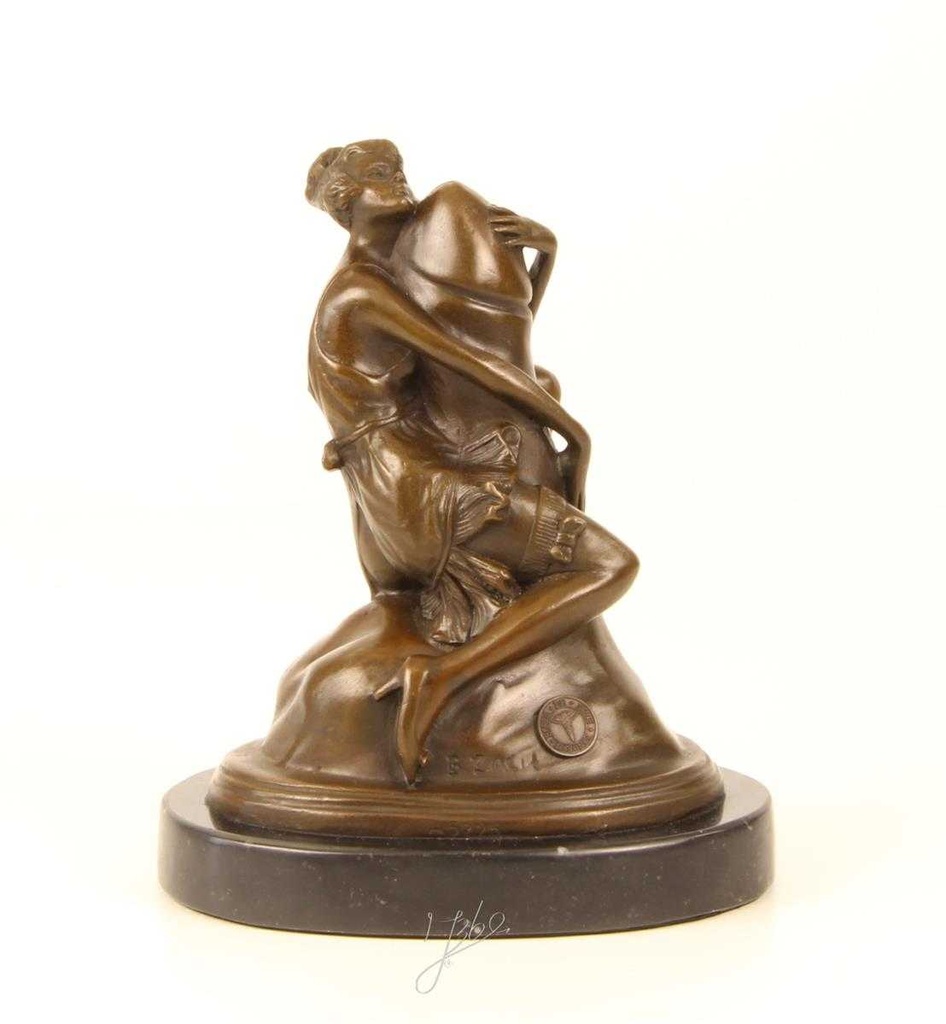 [LA-47209] Bronzeskulptur Bronzefigur Erotik Frau umarmt Phallus Penis Bild 15