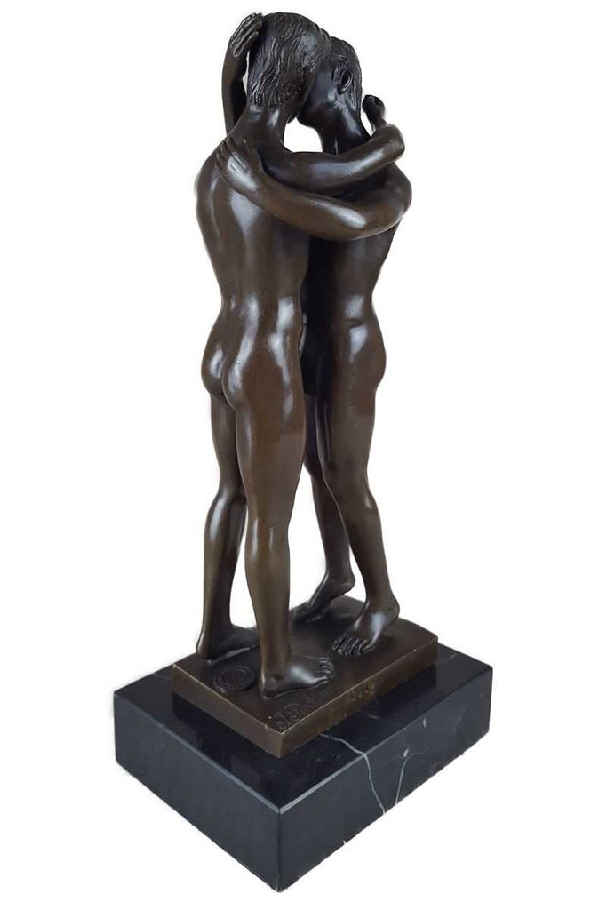 [LA-47214] Bronzeskulptur Bronzefigur Erotik Gays 2 Sich Küssende Männer Bild 4