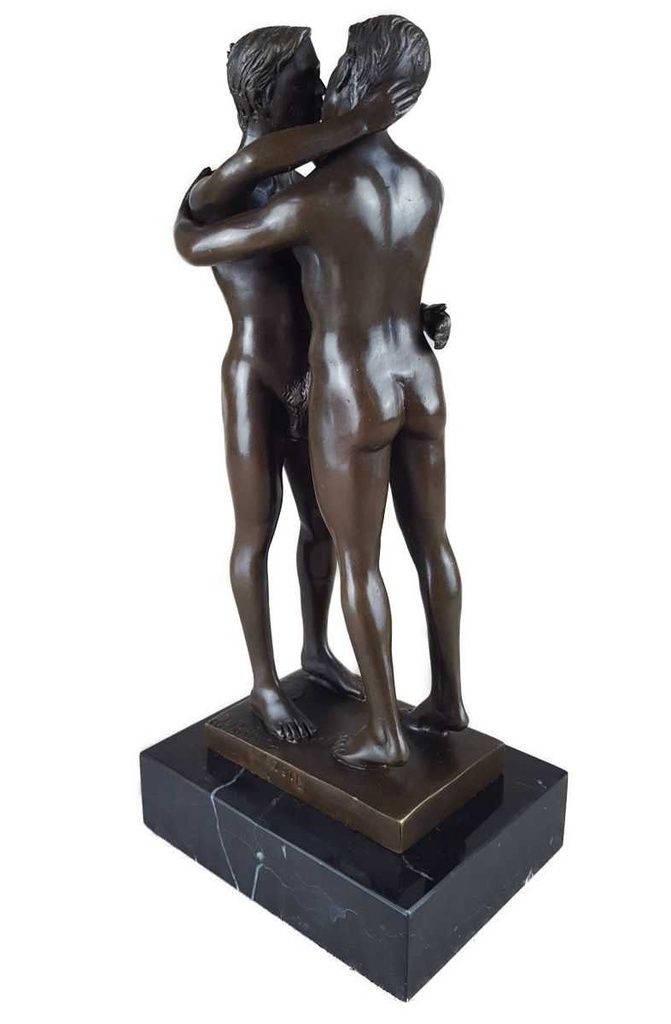 [LA-47214] Bronzeskulptur Bronzefigur Erotik Gays 2 Sich Küssende Männer Bild 6