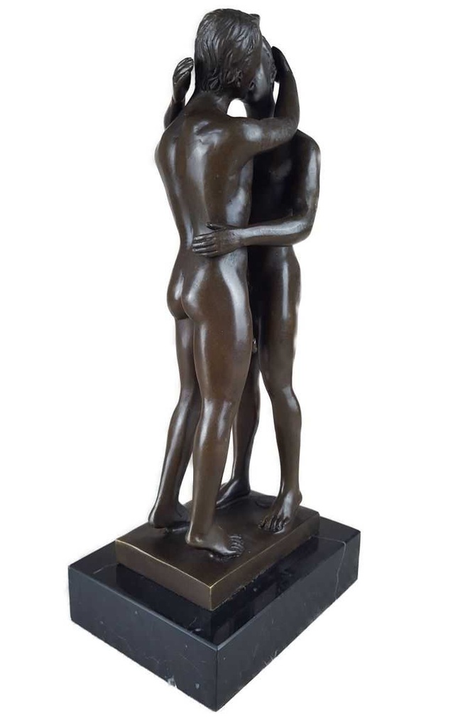 [LA-47214] Bronzeskulptur Bronzefigur Erotik Gays 2 Sich Küssende Männer Bild 8