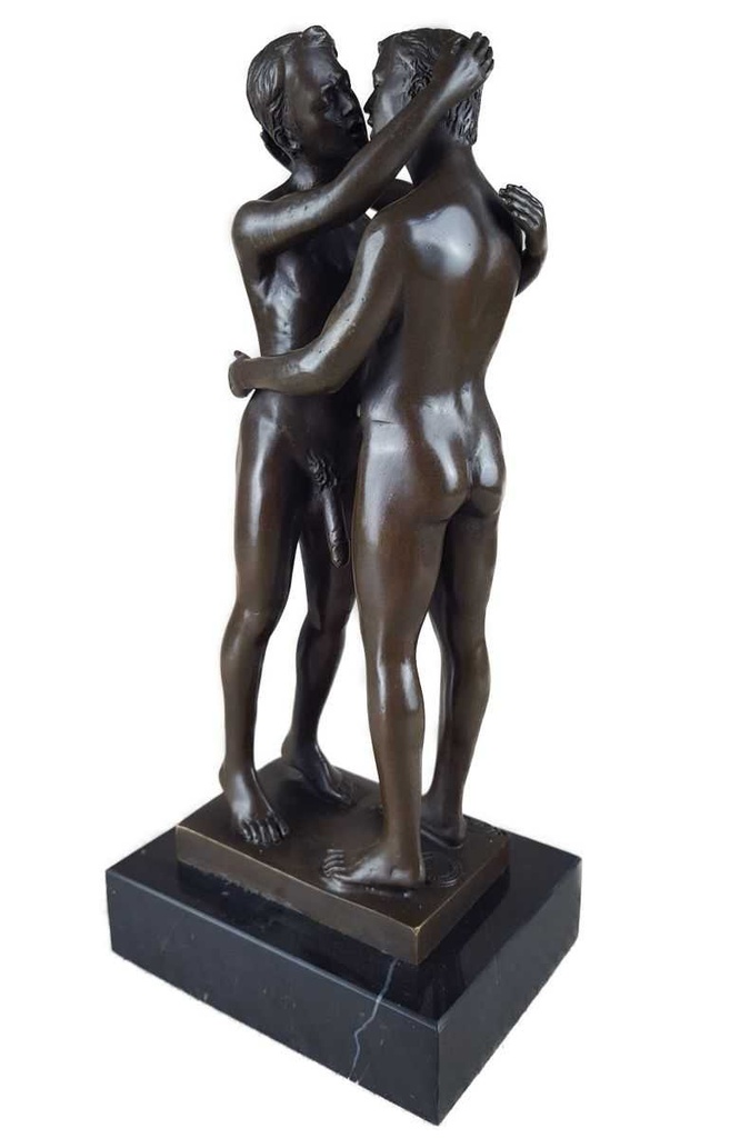 [LA-47214] Bronzeskulptur Bronzefigur Erotik Gays 2 Sich Küssende Männer Bild 14