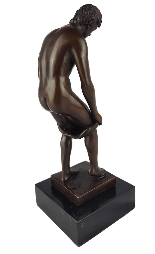 [LA-47215] Bronzeskulptur Bronzefigur Erotik stehender Mann zieht sich aus Bild 6