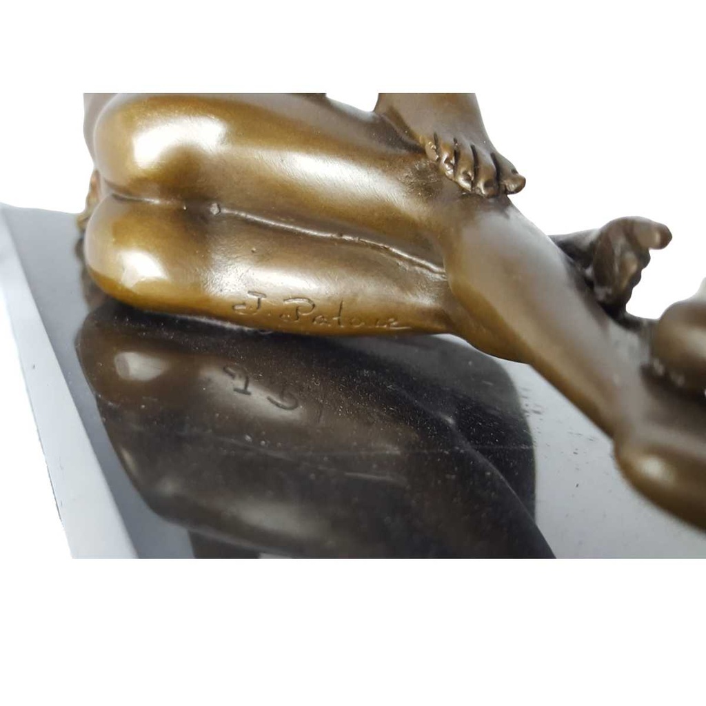 [LA-47216] Bronzeskulptur Bronzefigur Erotik Mann Frau liegend Liebesakt Bild 7