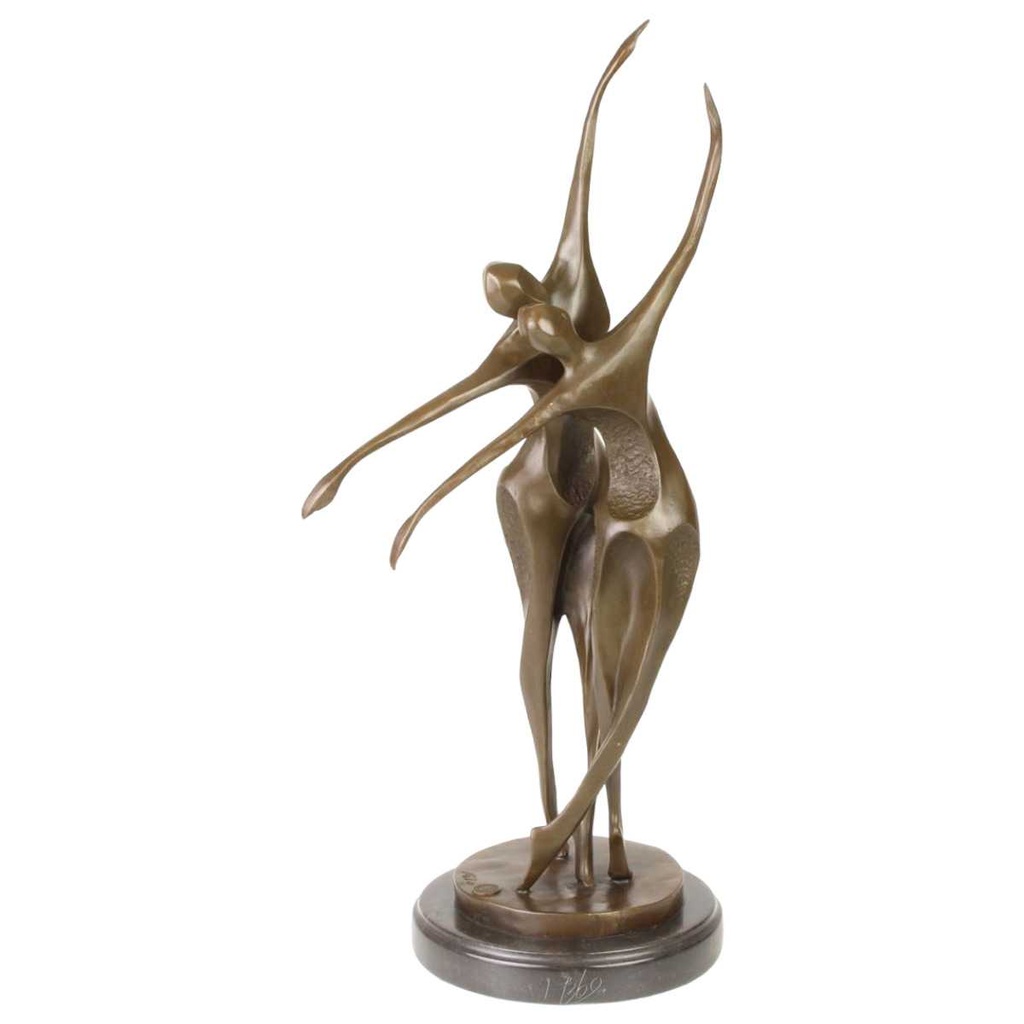 [LA-47225] Bronzeskulptur Bronzefigur Tanzendes Paar Abstrakt-Stil Bild 2