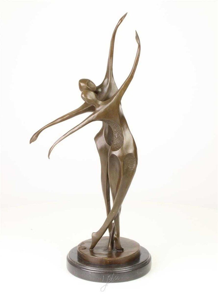 [LA-47225] Bronzeskulptur Bronzefigur Tanzendes Paar Abstrakt-Stil Bild 3