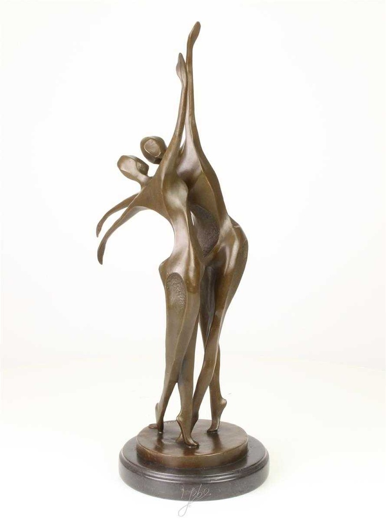 [LA-47225] Bronzeskulptur Bronzefigur Tanzendes Paar Abstrakt-Stil Bild 5