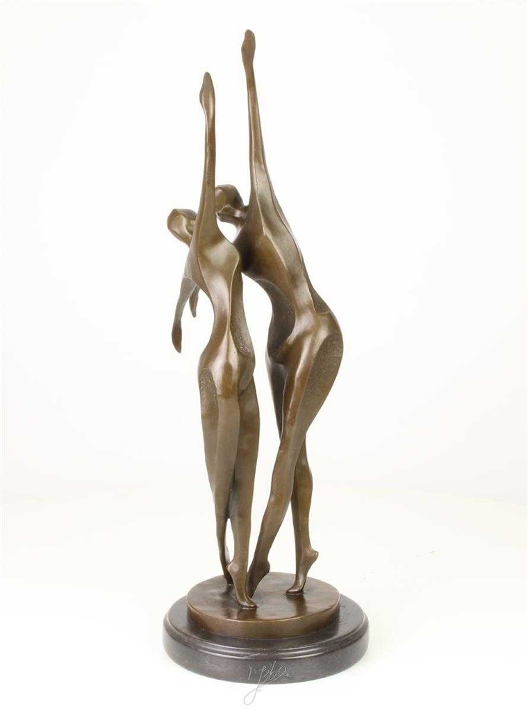 [LA-47225] Bronzeskulptur Bronzefigur Tanzendes Paar Abstrakt-Stil Bild 6