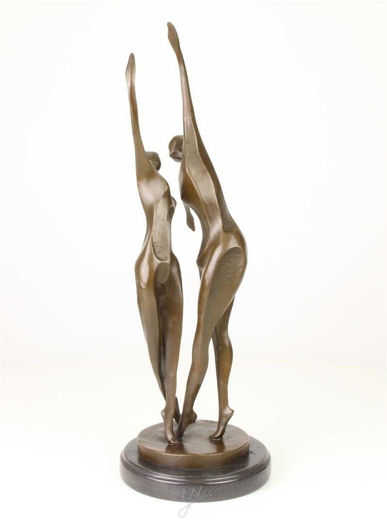 [LA-47225] Bronzeskulptur Bronzefigur Tanzendes Paar Abstrakt-Stil Bild 7