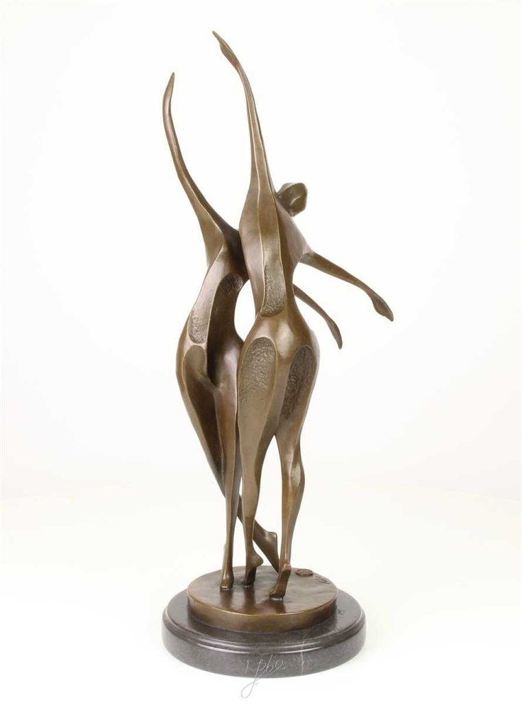 [LA-47225] Bronzeskulptur Bronzefigur Tanzendes Paar Abstrakt-Stil Bild 9