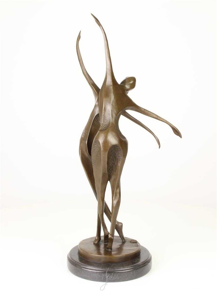 [LA-47225] Bronzeskulptur Bronzefigur Tanzendes Paar Abstrakt-Stil Bild 10