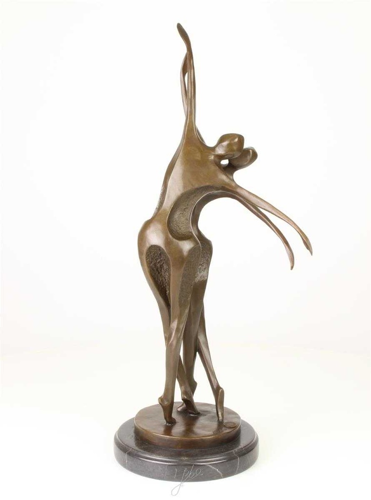[LA-47225] Bronzeskulptur Bronzefigur Tanzendes Paar Abstrakt-Stil Bild 12