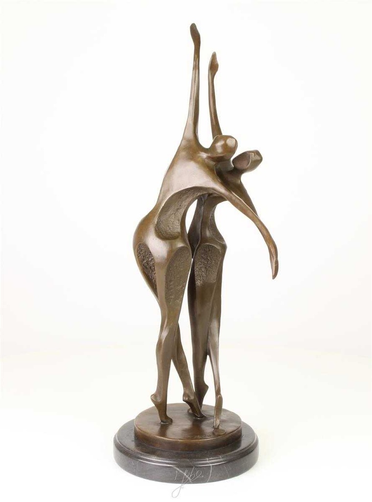 [LA-47225] Bronzeskulptur Bronzefigur Tanzendes Paar Abstrakt-Stil Bild 13